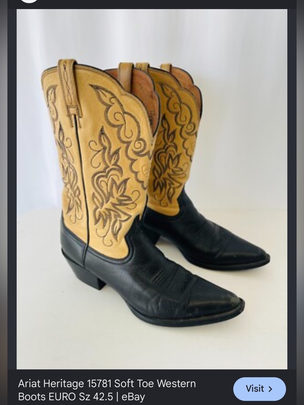 Ariat Black and Tan Embroidered Western Boots
